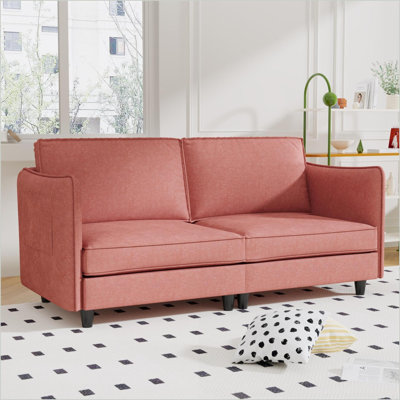 Sofas, 74.27'' 2-Seater Loveseat Mid-Century Modern for Small Spaces | Apartment, Bedroom | Fabric | Mid-Century Modern