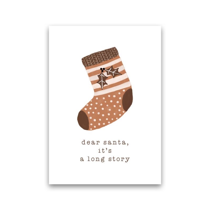 Dear Santa It's A Long Story By Orara - Print, No Framed, 84.1cm H x 59.4cm W x 3cm D