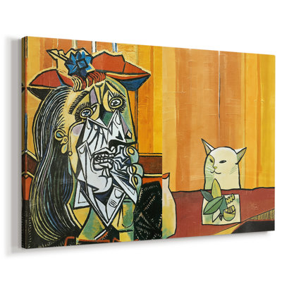 «Femme qui crie à un chat» Meme (Picasso Parody) - Artiste Internet / Inconnu - Toile tendue avec châssis-c. 2019