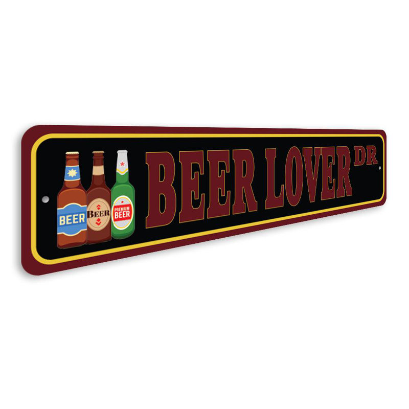 Panneau en aluminium Beer Street, H 4 po x l 18 po x P 0,04 po