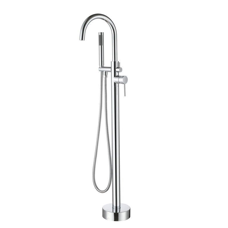 2 Handle Floor Tub Filler with Diverter, Chrome