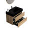 Meuble-lavabo mural flottant, 30 pi avec lavabo en quartz d'ingénierie en chêne, tiroirs noirs doux, esthétique Mid-Century, laque à base d'eau E0-402431684-402431738