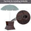 Outdoor Side Table With Umbrella Hole, Rattan Wicker End Table
