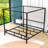  Metal Canopy Bed with Upholstered Headboard-1703354562-1703354564