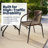 28'' Round Metal Table with Rattan Edging and 2 Rattan Stack Chairs-374904535