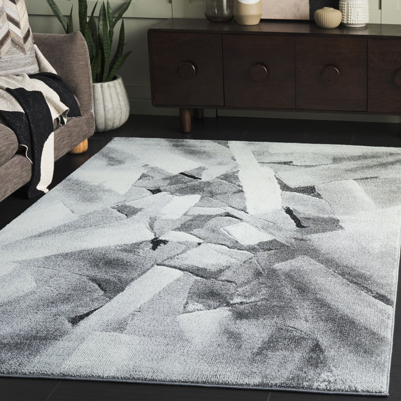 Tapis gris / gris Gilmar 6937, Rectangle 5 pi 3 po x 7 pi 6 po