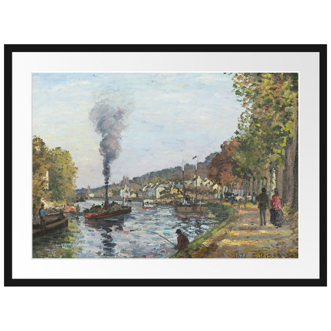 Gerahmtes Poster La Seine À Bougival von Camille Pissarro