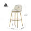 Ensemble de 2 tabourets d'intérieur revêtus de métal, cadre doré et revêtement beige-1568837093