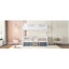 Structure de lit double en bois pleine grandeur, blanc