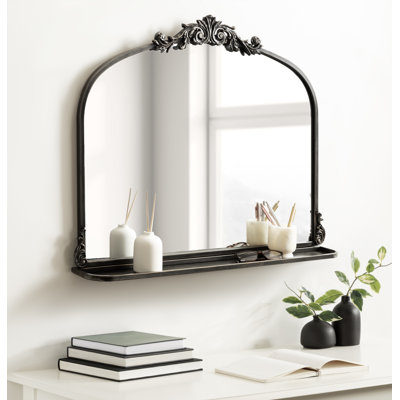 Stride Metal Arch Mirror with Shelves