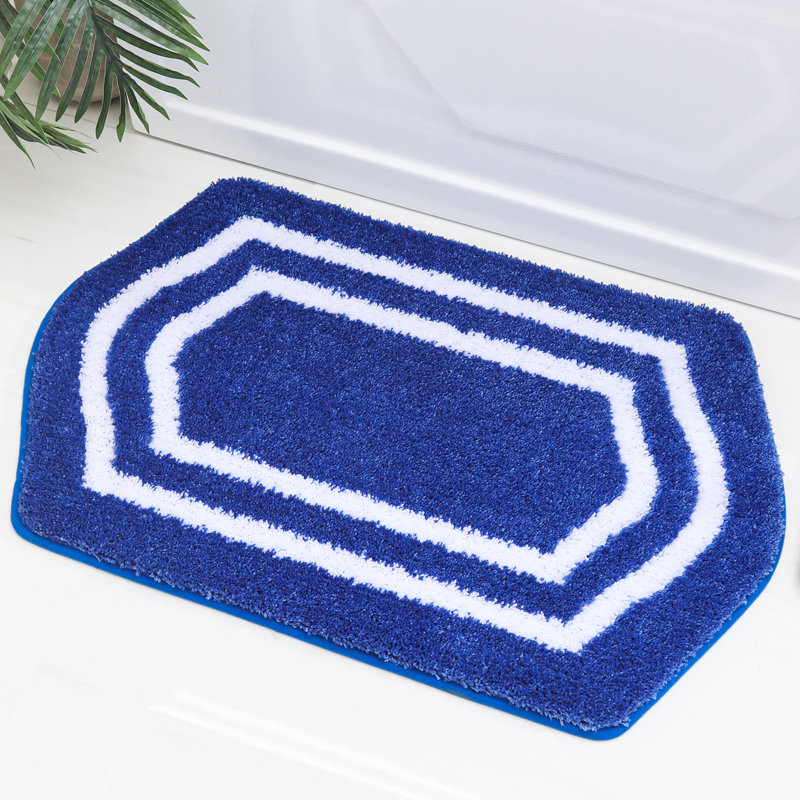 Tapis pour salle de bain Shilyn, L 20 po x L 32 po, Bleu