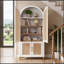 Armoire arquée avec portes en rotin et tablettes réglables-175785581
