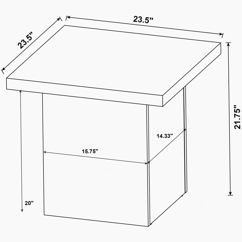 Table de bout avec plateau carré