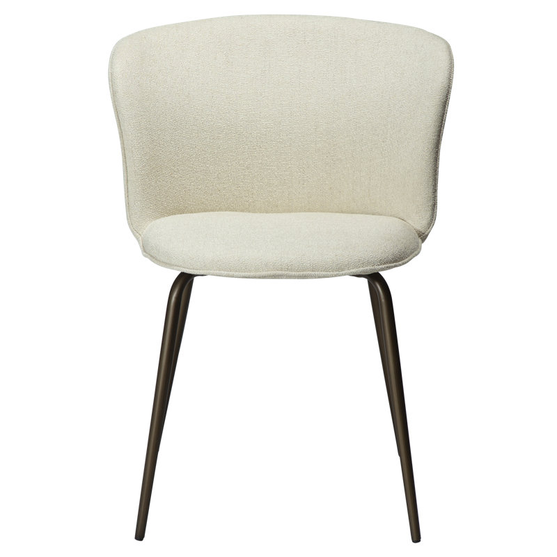 Eden Dining Chair, White, Brass