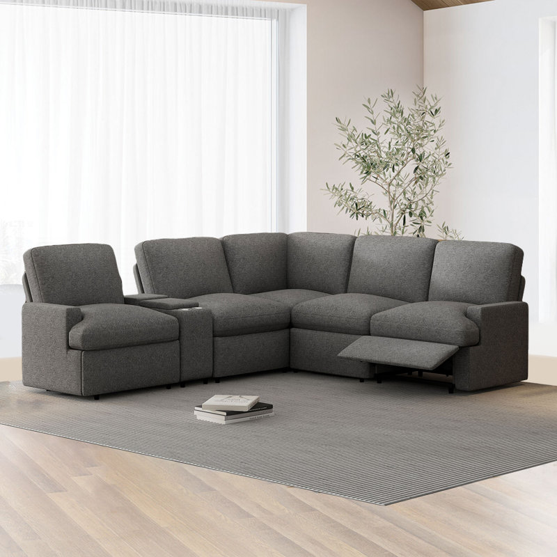 Canapé modulaire inclinable électrique de cinéma maison de 104 po avec canapé inclinable avec boîte de rangement, porte-gobelets, ports USB et prise de courant pour le salon