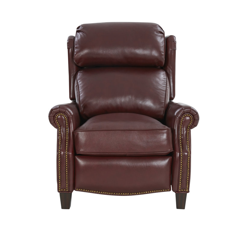 Foxton Recliner, Burgundy Genuine Leather