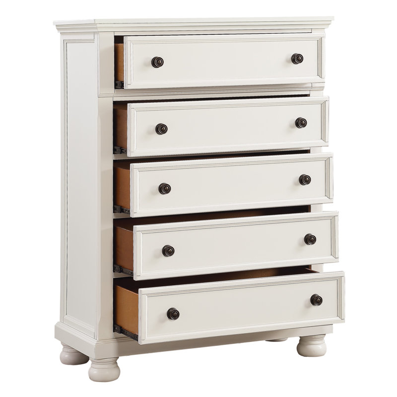 Aurane 40" W 5 - Drawer Chest, Sand/White