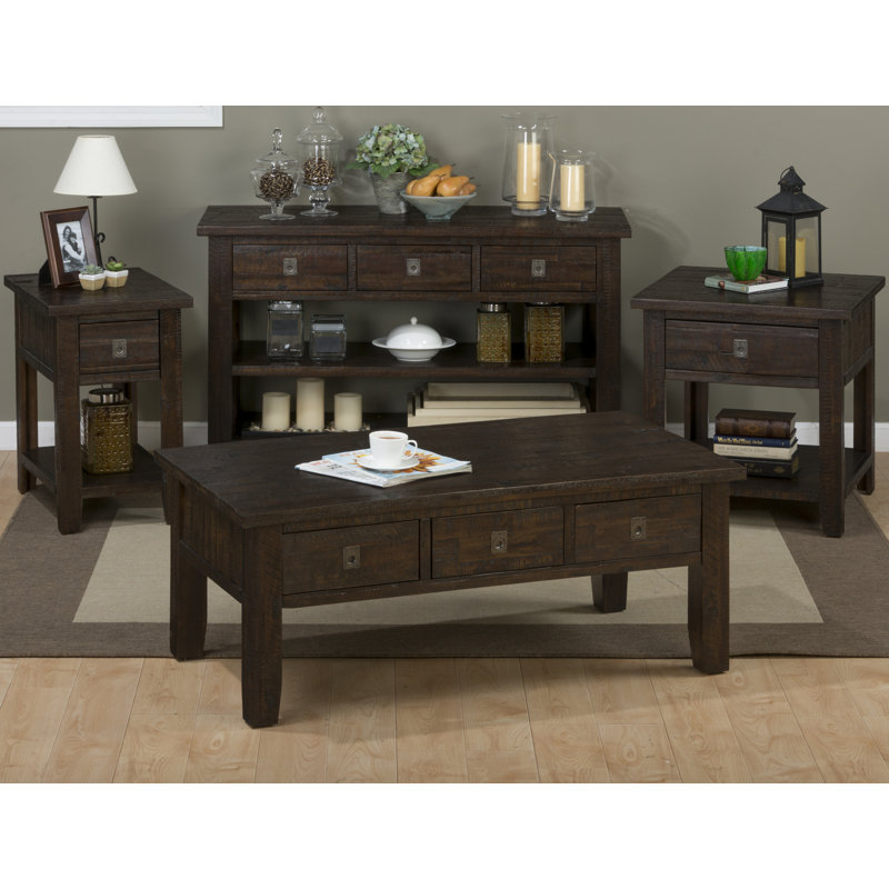 Zytavion Solid Wood End Table with Storage