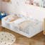 Lit simple tapissier sur pied, blanc