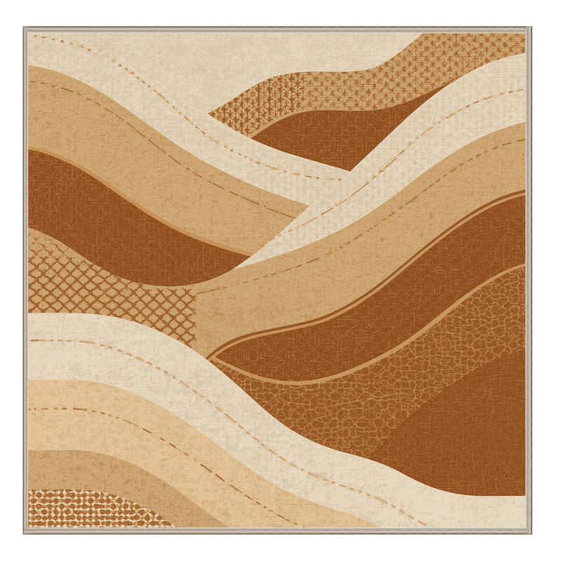 Tapis moelleux moelleux d'inspiration mondiale Maspeth en beige - reliure beige, Carré 4 pi