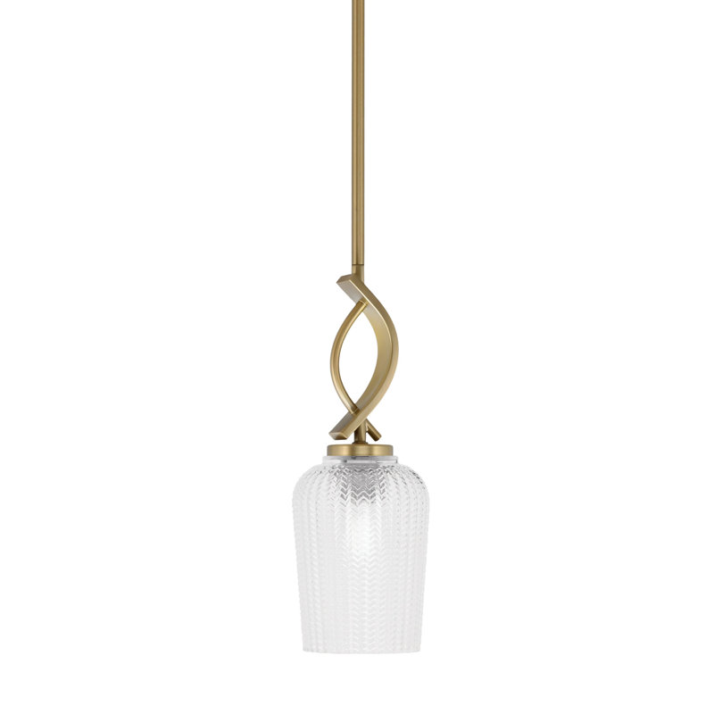 Luminaire suspendu simple à 1 lumière Unia, Clair, New Age Brass