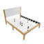 Structure de lit plateforme double avec tête de lit tapissier-129694042