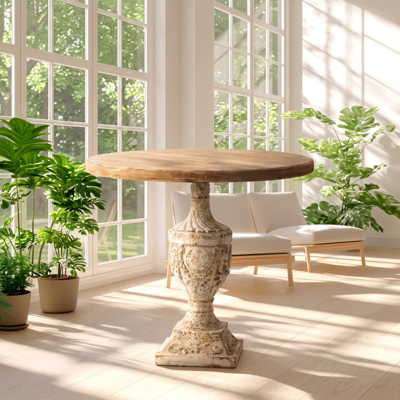 Table d'appoint ronde en bois de sapin l 30 po x P 30 po x H 31,1 po Evergreen Decor