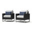 2Pc Sunbrella Outdoor Club Chairs - Grey-2061197944-2061197958