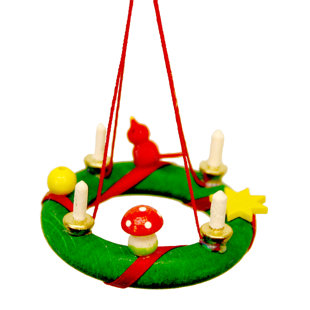 Ornement figurine suspendue pour couronne de noël