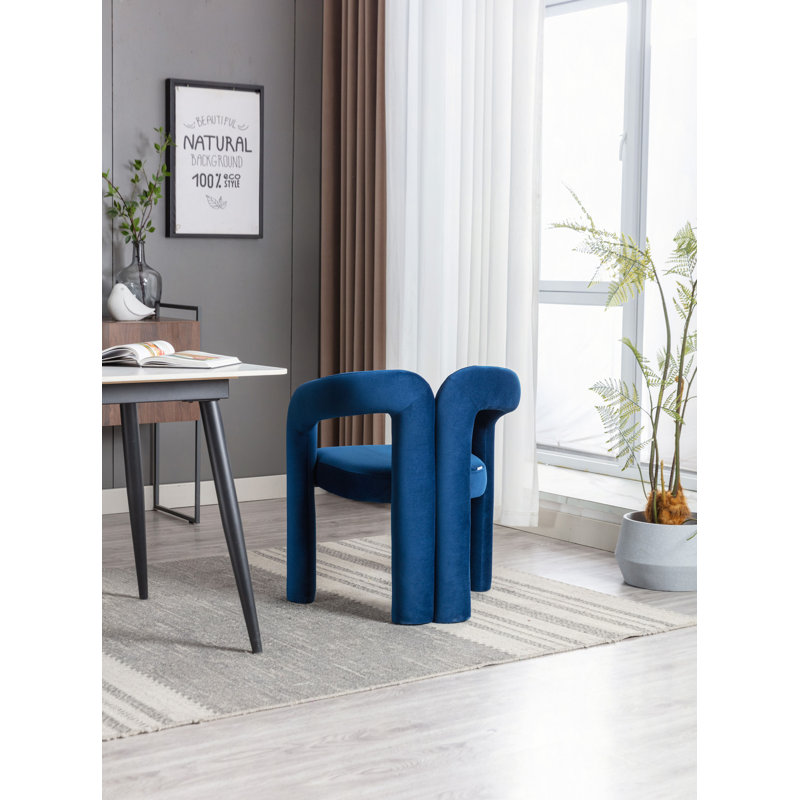 Ensemble de 2 fauteuils d'appoint / de salle à manger / de barils en tissu de velours de conception contemporaine (velours)