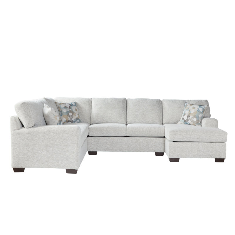 Ales Upholstered U-Shaped Sectional Right Hand Facing, Camelot Bone
