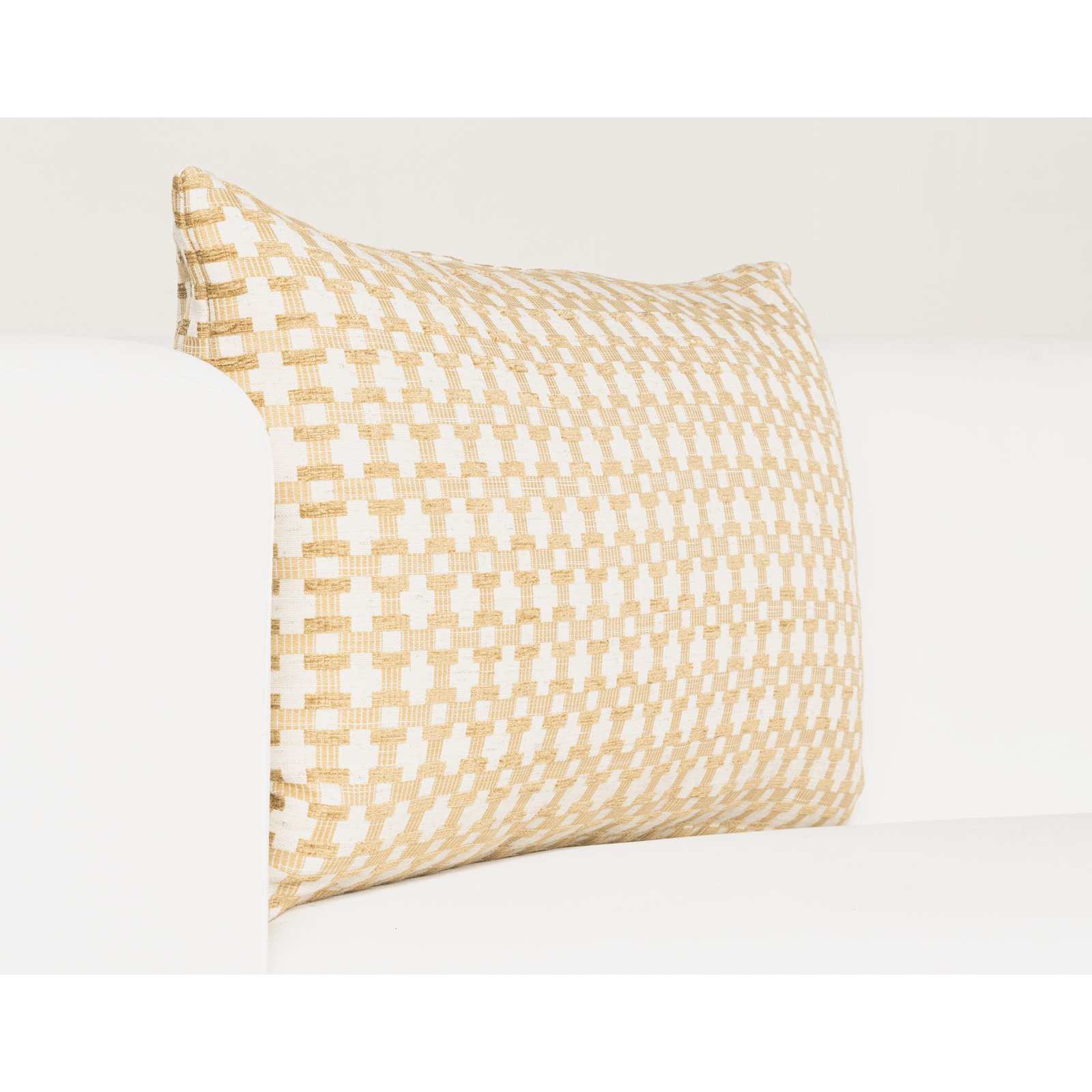 26" x 14" Throw Pillow, Polyester, Yellow Geometric