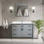 Ensemble de meuble-lavabo avec comptoir en quartz blanc et robinet-1247907330