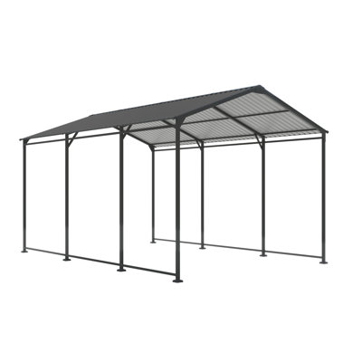1015 Ft Metal Carport With Galvanized Steel Frame - Stable And Roof & Strong Structure