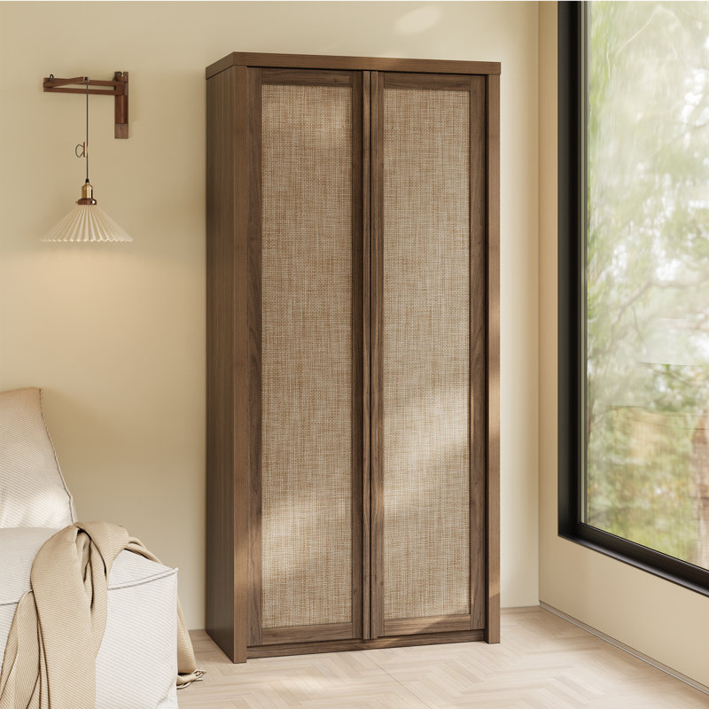 Retro Minimalism 66.9'' Tall Storage Cabinet, Walnut