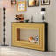 Console Modern Contrast moderne avec structure en bois stratifié et plateau noir