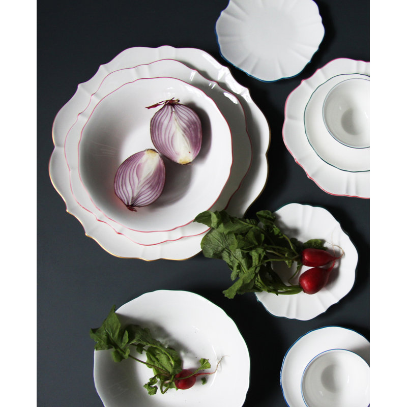 Amelie Bone China Dining Bowl, Roseate/White