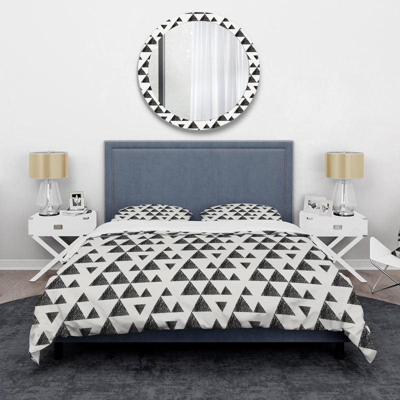 Ensemble de housse de couette Prionto Monicolor Triangles I - Mid-Century Modern - Microfibre de polyester