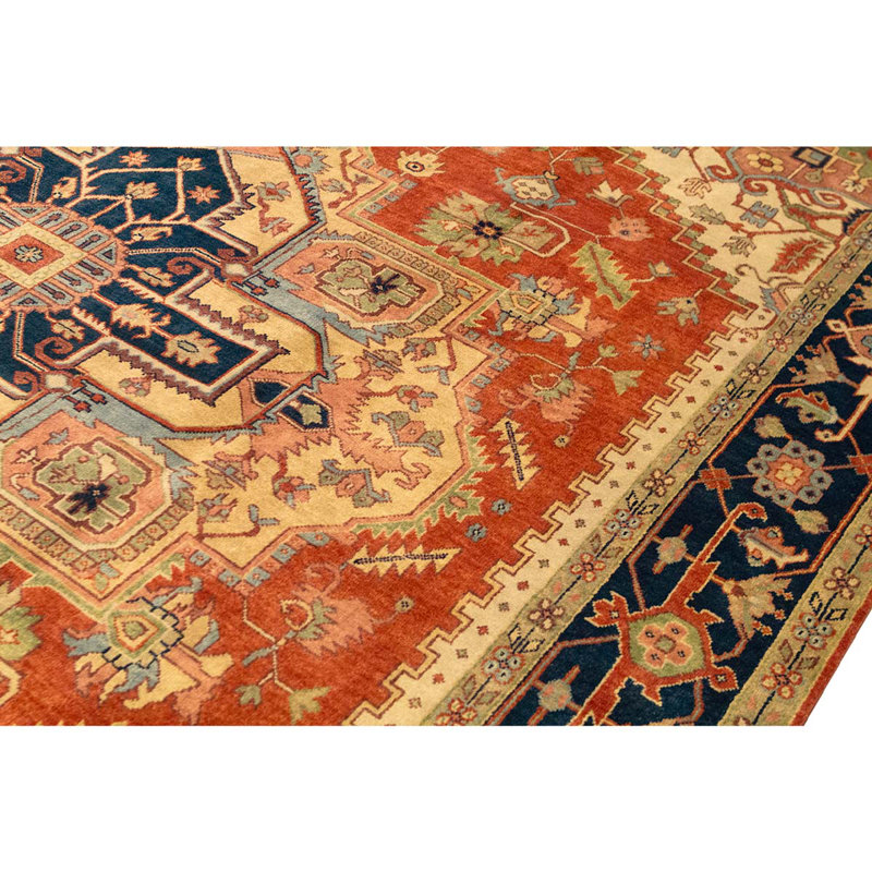 Wool Oriental Area Rug in Blue