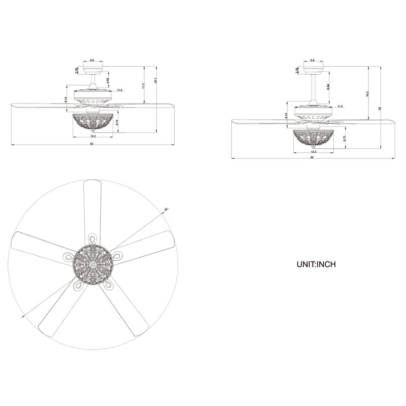 Winsett 52'' Ceiling Fan with Light Kit
