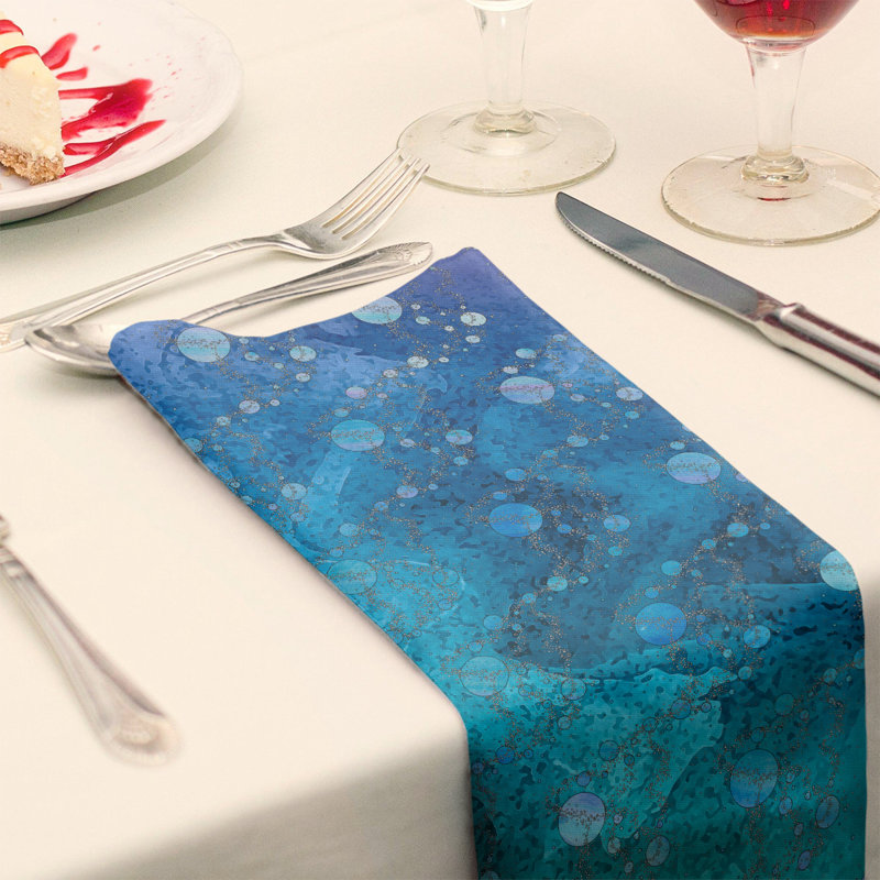 Serviette de coton de planètes stars, H 0,1 po x l 10 po x P 10 po, Dégradé paon, Sergé de polyester
