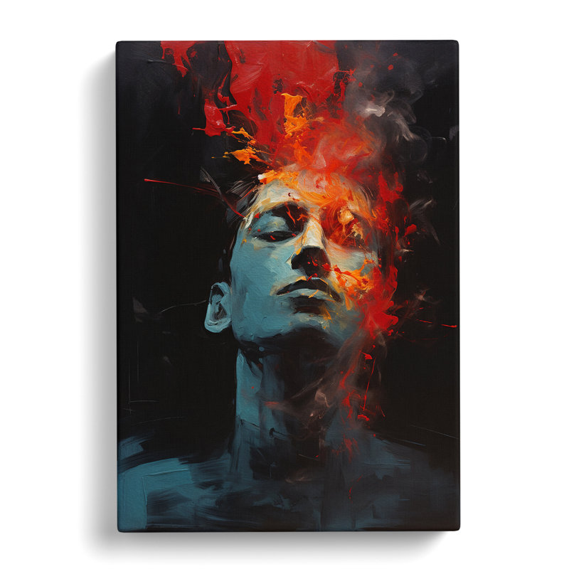 Male Gestural Art - Wrapped Canvas, 60cm H x 40cm W x 3cm D