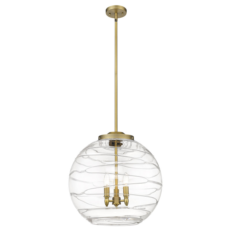 Cindi 1 - Light Single Pendant, 19.5" H x 17.88" W x 17.88" D, Brushed Brass