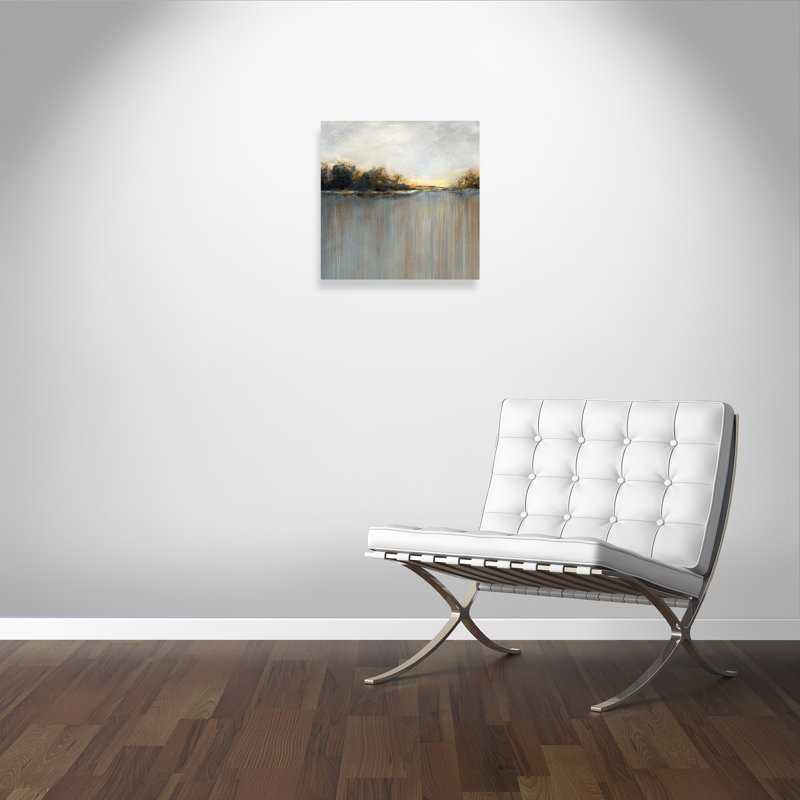 Rainy Sunset I - peinture sur toile tendue, H 24 po x l 24 po x P 1,38 po