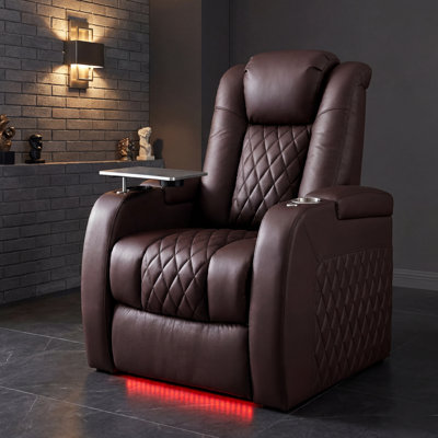 Mixell Leather Home Theater Seating with Cup Holder