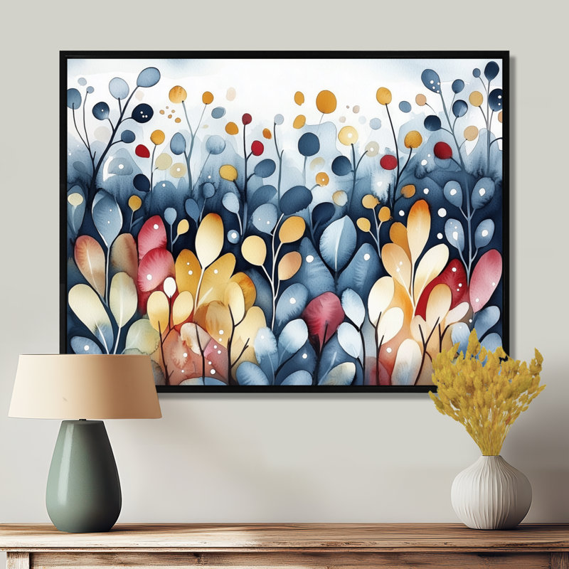«Abstract Botanical Fern Rainbow I - Abstract Botanicals», reproduction sur toile, H 24 po x l 32 po, Noir