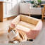 Lit pour chat doux à carreaux lavables et chauds, 19,69 po x 15,35 po, rose-131215074