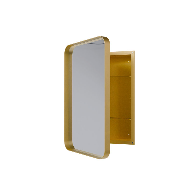 Armoire à pharmacie encastrée en métal mat 20 po x 30 po: miroir et tablettes réglables pour un rangement moderne dans la salle de bain