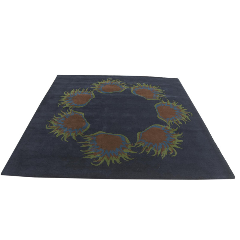 Tapis carré bleu marine Otto