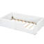 Lit plateforme tapissier simple blanc avec garde-corps et port de charge facile